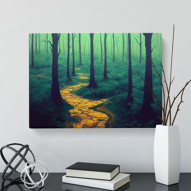 Spring Forest Path - Wrapped Canvas Painting Alpen Home Size: 35cm H x 50cm W x 3cm D on Productcaster.