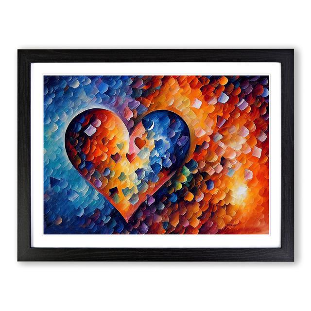 Love He Abstract - Picture Frame Graphic Art Metro Lane Frame Colour: Black, Size: 34cm H x 46cm W x 2cm D on Productcaster.