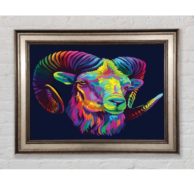 The Horned Goat Vibrant Framed Print Bright Star Size: 59.7cm H x 84.1cm W on Productcaster.