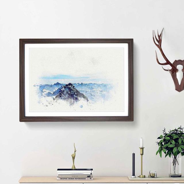 Snow Covered Tannheim Mountains in Abstract - Picture Frame Graphic Art Print East Urban Home Size: 36cm H x 48cm W x 2cm D, Frame Option: Walnut Fram on Productcaster.