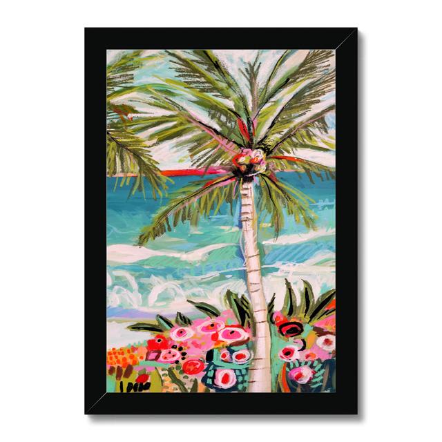 Palm Tree Wimsy II by Karen Fields - Wrapped Canvas Painting Bay Isle Home Format: Black Framed Paper Print, Size: 34cm H x 24cm W on Productcaster.