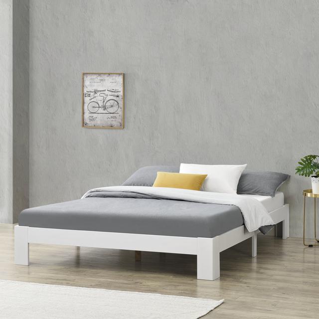 Massivholzbett Bixler Metro Lane Colour: White, Mattress Size: 160cm W x 200cm L on Productcaster.