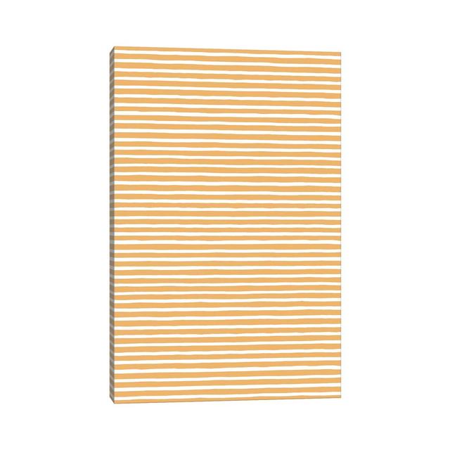 Marker Gold Stripes by Ninola Design - Wrapped Canvas Gallery-Wrapped Canvas Giclée Latitude Run Size: 45.72cm H x 30.48cm W x 1.91cm D on Productcaster.