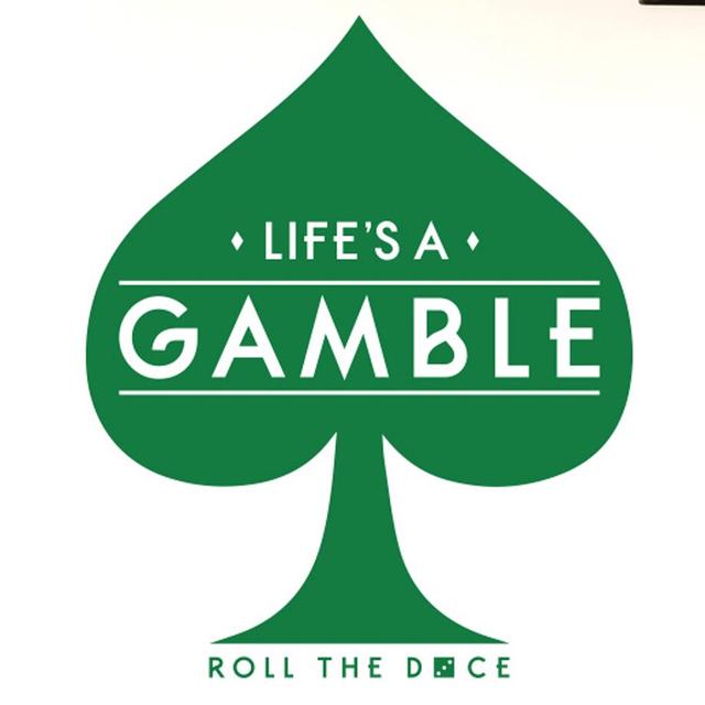 Lifes a Gamble Roll the Dice Wall Sticker Maturi Size: Large, Colour: Green on Productcaster.