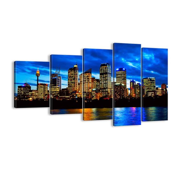 Night of Lights and Colours - 5 Piece Unframed Photograph Print Set on Canvas Brayden Studio Size: 60cm H x 100cm W x 1.8cm D on Productcaster.