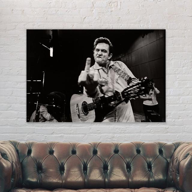 Johnny Cash Finger 1969 San Quentin Prison - Wrapped Canvas Photograph Ebern Designs Size: 31cm H x 41cm W x 4cm D on Productcaster.