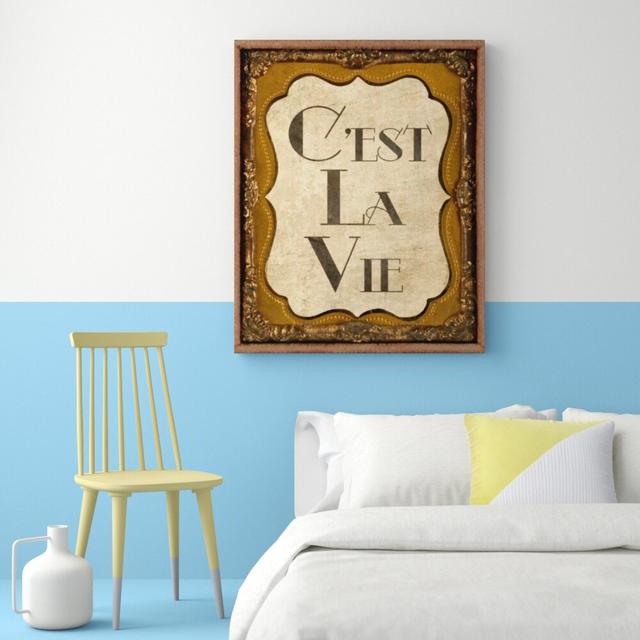 'C'est La Vie' Graphic Art on Wrapped Canvas East Urban Home Size: 40.6 cm H x 33 cm W on Productcaster.