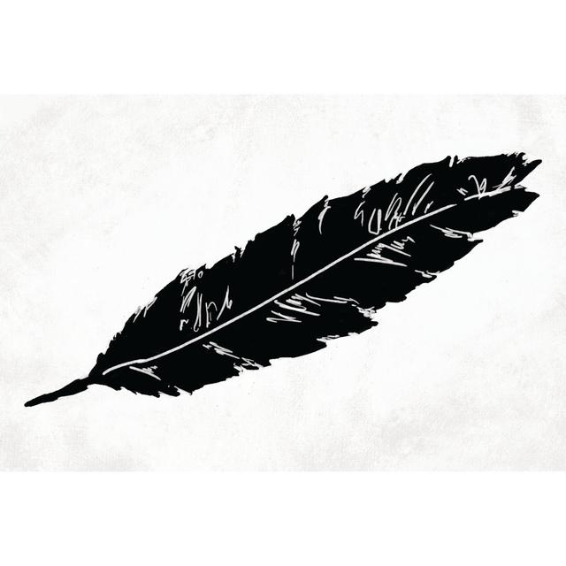 Black Paint Feather - Wrapped Canvas Art Prints Latitude Vive Size: 51cm H x 76cm W x 3.8cm D on Productcaster.