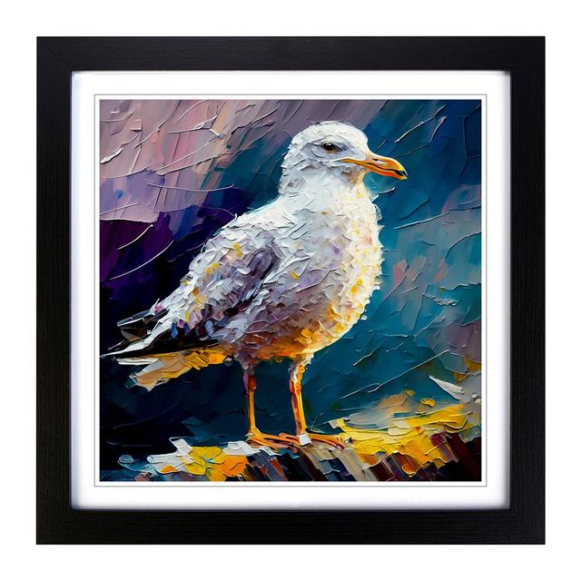 Seagull Palette Knife Painting No.1 House of Hampton Frame Colour: Black on Productcaster.