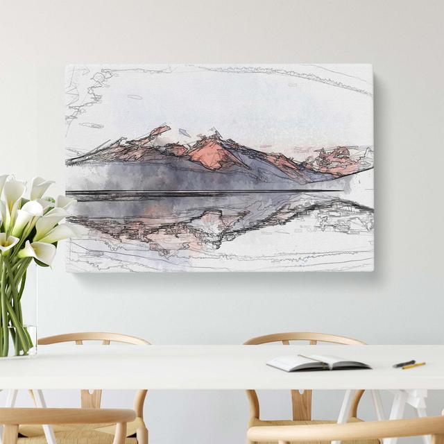 Mountain Sunshine in Canada in Abstract - Wrapped Canvas Drawing Print East Urban Home Size: 50cm H x 76cm W x 3cm D on Productcaster.