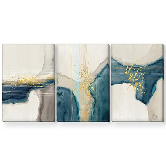 Spiritual Abstract - 3 Piece Painting Set on Canvas Clock Canvas Format: Wrapped Canvas, Size: 90cm H x 180cm W x 3.8cm D on Productcaster.