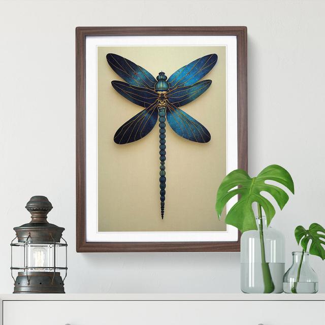 Distinguished Dragonfly - Single Picture Frame Print Brambly Cottage Frame Colour: Walnut, Size: 34cm H x 25cm W x 2cm D on Productcaster.