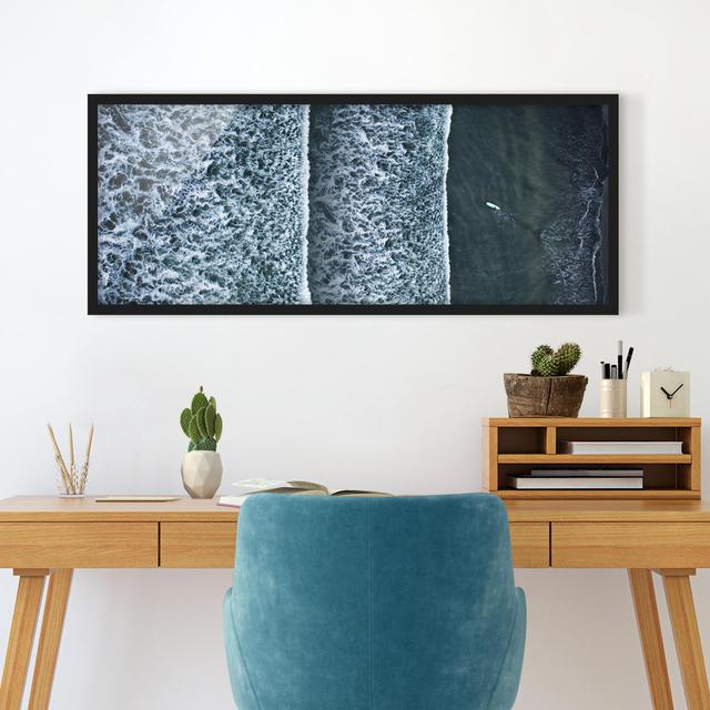 Picture With Frame - Aerial Photo - The Challenger - Landscape Panorama Highland Dunes Size: 40cm H x 100cm W x 2cm D, Frame Option: Black Framed on Productcaster.