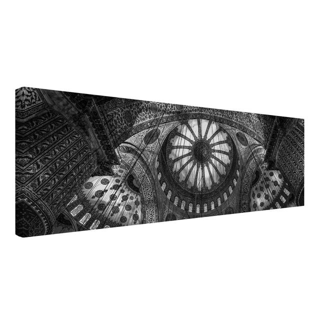 Leinwandbild Die Kuppeln der Blauen Moschee BohoLiving Größe: 30 cm H x 90 cm B, Farbe: grau, Format: Wiederverwertete Leinwand 330 g/m² on Productcaster.