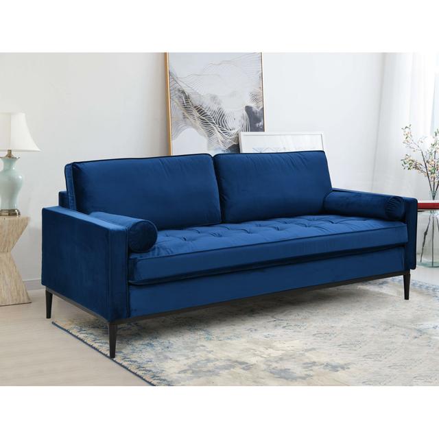 Birchanger Upholstered Sofa Latitude Run Upholstery Colour: Blue on Productcaster.