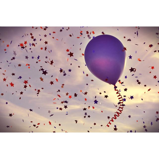 Purple Balloon by Matejmo - Wrapped Canvas Art Prints 17 Stories Size: 30cm H x 46cm W on Productcaster.