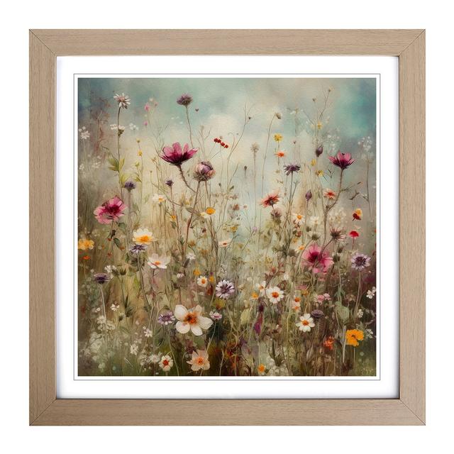 Meadow Floral Art No.3 - Print Marlow Home Co. Format: Oak on Productcaster.