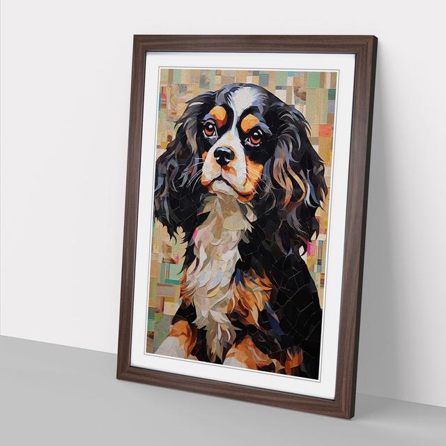 Cavalier King Charles Spaniel Art Deco No.2 - Single Picture Frame Art Prints on Wood Marlow Home Co. Frame Colour: Walnut, Size: 64cm H x 46cm W x 2c on Productcaster.