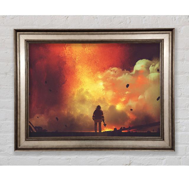 The Fireman Retreats - Single Picture Frame Art Prints Bright Star Size: 100cm H x 141.4cm W on Productcaster.