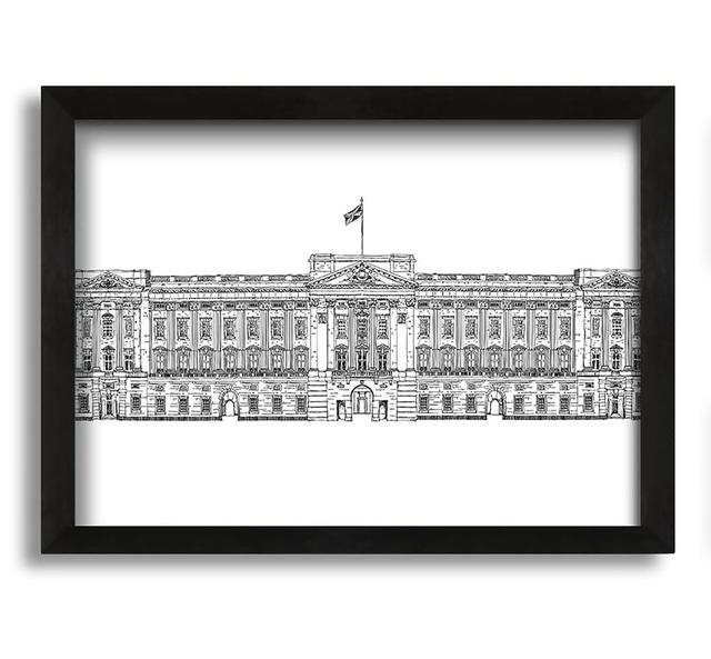 Buckingham Palace Drawing - Picture Frame Graphic Art on Canvas Latitude Run Size: 60cm H x 84cm W x 10cm D on Productcaster.