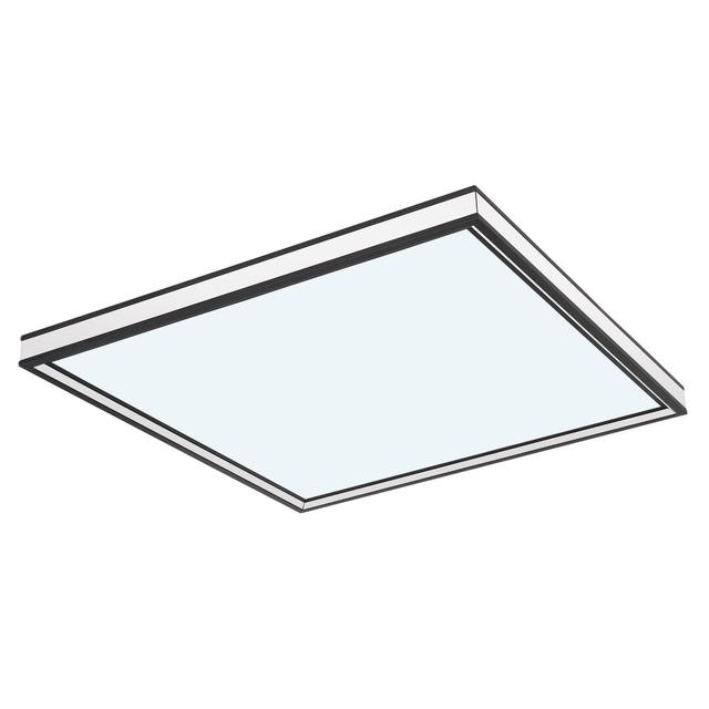 Pamplin 1-Light 45cm LED Integrated Flush Mount Ebern Designs Fixture Finish: Black/White, Size: 8cm H x 45cm W x 45cm D on Productcaster.