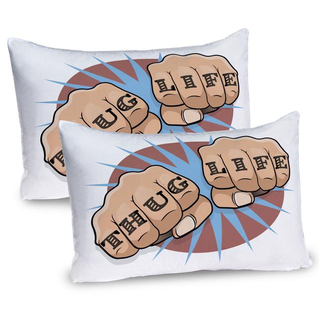 Punched Fists Comic Microfiber Sham (Set of 2) East Urban Home on Productcaster.