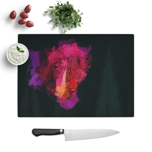 Tempered Glass Rose Chopping Board East Urban Home Size: 39 cm W x 28.5 cm L on Productcaster.