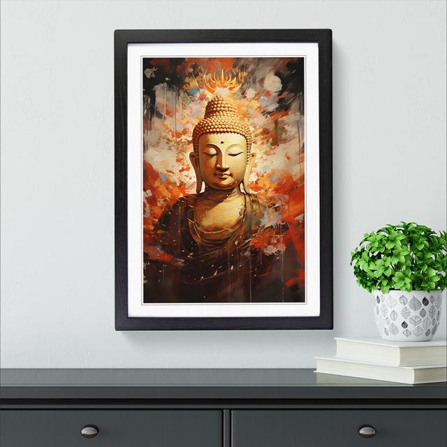 Buddha Informel - Single Picture Frame Print on Wood Latitude Vive Format: Black Framed, Size: 46cm H x 34cm W x 2cm D on Productcaster.