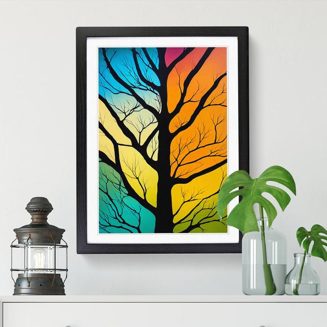 FRM-V0523-32X Abstract Tree Vol.3 - Single Picture Frame Print Marlow Home Co. Format: Black Framed, Size: 34cm H x 25cm W x 2cm D on Productcaster.