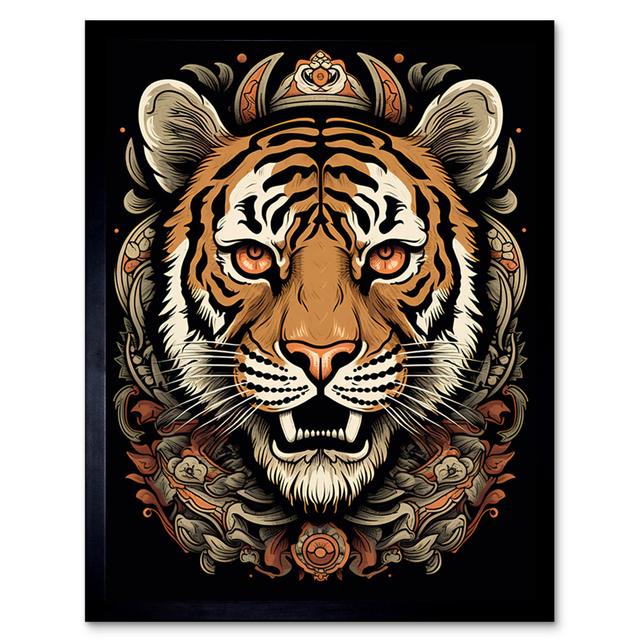 Basmala Regal Tiger Piercing Eyes Tattoo Ink Body Art Rockabilly - Print Latitude Vive on Productcaster.