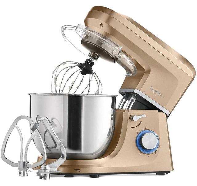 Kapplico 6 Speed 7L Stand Mixer Dough Hook, Mixer, Beater Mixer Attachment Kapplico Colour: Gold on Productcaster.