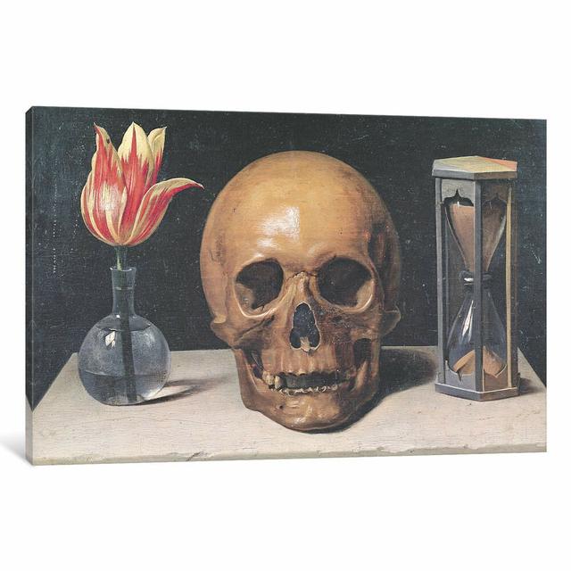 Vanitas Still Life With A Tulip, Skull And Hour-Glass by Philippe De Champaigne - Gallery-Wrapped Canvas Giclee on Canvas East Urban Home Format: Wrap on Productcaster.