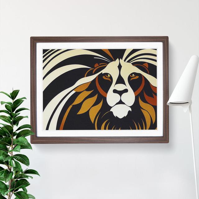 Art Deco Lion Vol.2 - Single Picture Frame Print 17 Stories Frame Colour: Walnut Framed, Size: 34cm H x 46cm W x 2cm D on Productcaster.