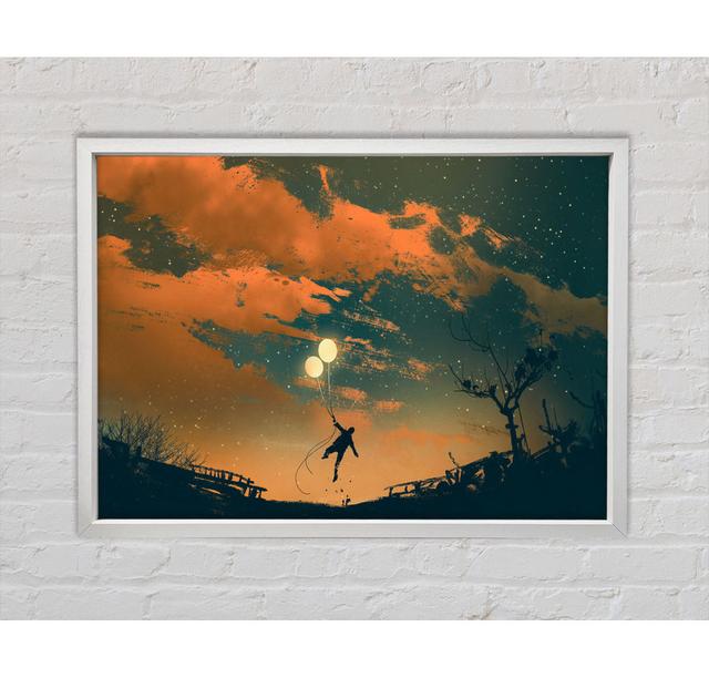 The Two Floating Light Balloons - Single Picture Frame Art Prints on Canvas Bright Star Size: 84.1cm H x 118.9cm W x 3.3cm D on Productcaster.