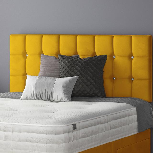 Rochester Upholstered Headboard Rosdorf Park Colour: Turmeric, Size: Small Double (4') on Productcaster.