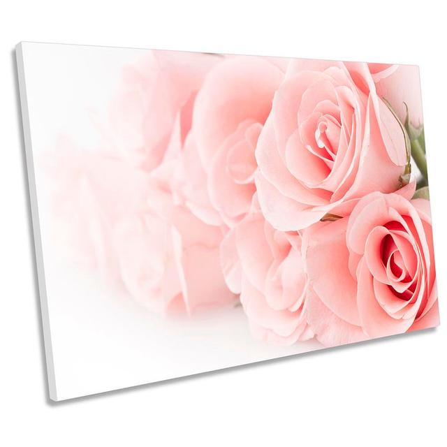 Rose Flowers Floral - Wrapped Canvas Print Canora Grey Size: 50.8cm H x 76.2cm W on Productcaster.