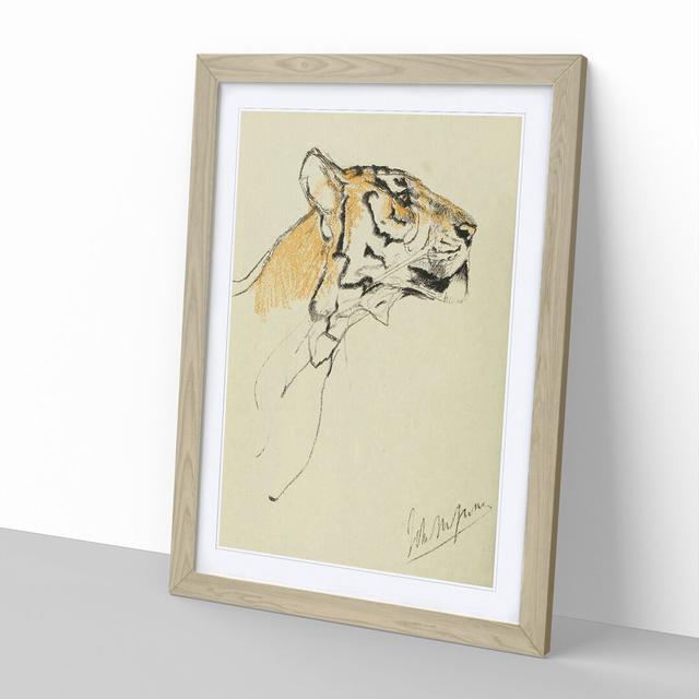 Study of a Tiger Vol.2 by John Macallan Swan - Picture Frame Painting East Urban Home Size: 65cm H x 48cm W x 2cm D, Frame Option: Oak Framed on Productcaster.