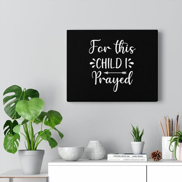 For This Child I Prayed - Wrapped Canvas Print Blue Elephant on Productcaster.