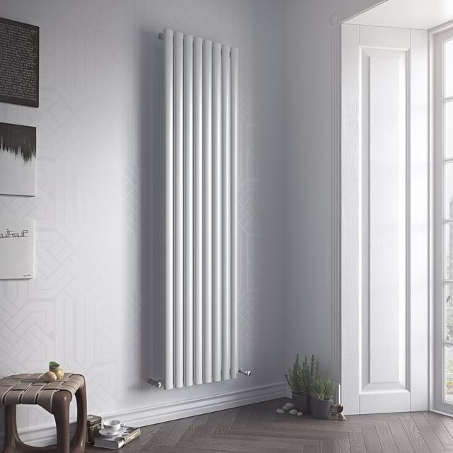 Angela Vertical Designer Radiator Belfry Heating Size: 150cm H x 41cm W x 9cm D, Colour: White on Productcaster.