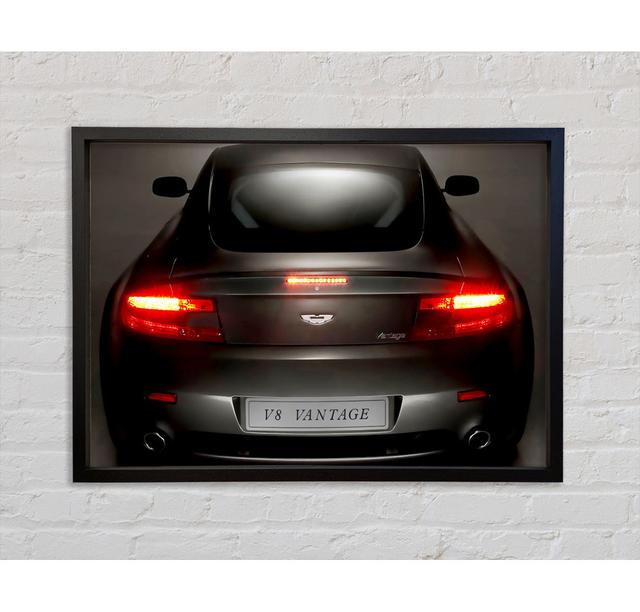 Aston Martin Vantage Gun Metal Grey Rear Framed Print Bright Star Size: 100cm H x 141.4cm W x 3.3cm D on Productcaster.