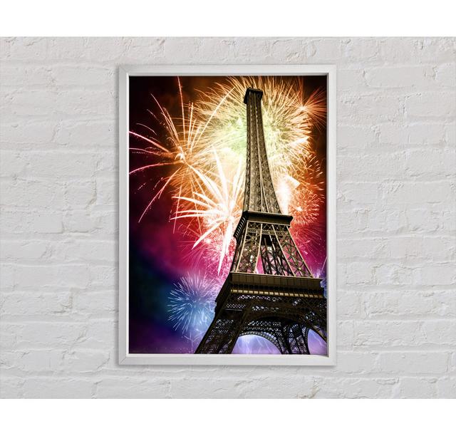 Eiffel Tower Fireworks 1 - Single Picture Frame Art Prints on Canvas Bright Star Size: 84.1cm H x 59.7cm W x 3.3cm D on Productcaster.