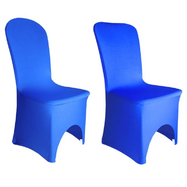 Spandex Arched Front Chair Cover Wedding Banquet Party (Set of 50) Symple Stuff Colour: Royal Blue on Productcaster.