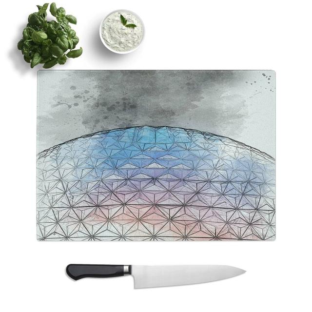 Tempered Glass Epcot in Florida Chopping Board East Urban Home Size: 39 cm W x 28.5 cm L on Productcaster.