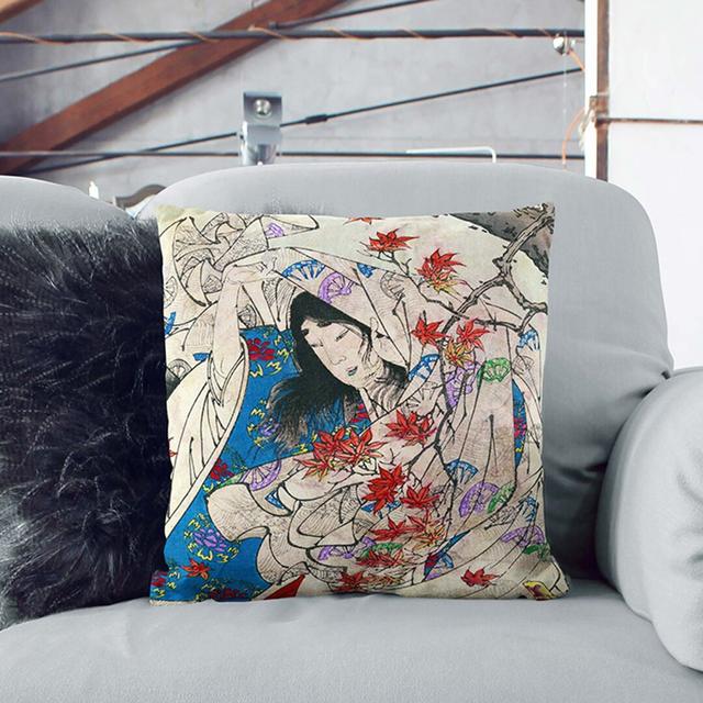 Autumn In Sumiyoshi Square Throw Cushion East Urban Home Size: 40 x 40 cm on Productcaster.