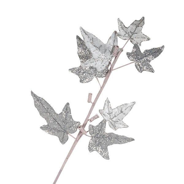 Glitter Ivy Branch The Seasonal Aisle Leaves Colour: Silver on Productcaster.