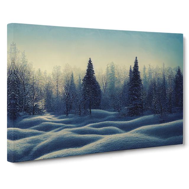 Pine Tree Forest Winter Vol.2 - Wrapped Canvas Graphic Art Alpen Home Size: 35cm H x 50cm W x 3cm D on Productcaster.