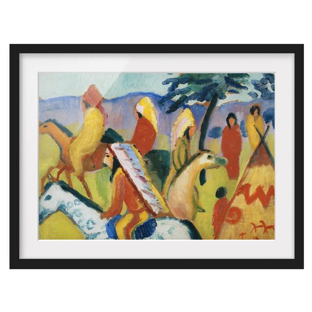 Riding Around the Tent by August Macke - Picture Frame Art Print on Paper East Urban Home Size: 50cm H x 70cm W, Frame Options: Matt black on Productcaster.