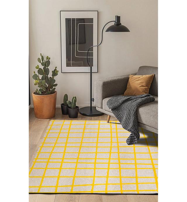 Canby Machine Woven Flatweave Yellow Area Rug Metro Lane Rug Size: Rectangle 200 x 280cm on Productcaster.