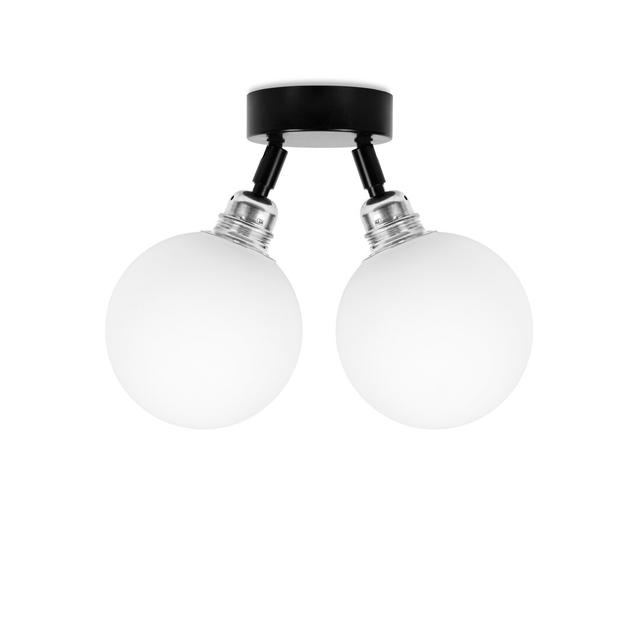 Ruithero 2-Light Semi Flush Mount George Oliver Fixture Finish: Nickel/Black on Productcaster.