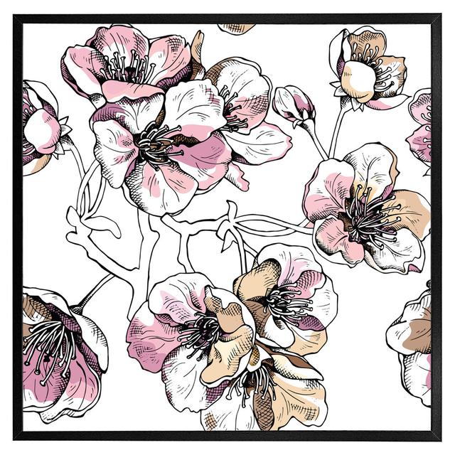 Wittrock Flower Illustration - Print ClassicLiving Format: Black Framed, Size: 76cm H x 76cm W x 4cm D on Productcaster.